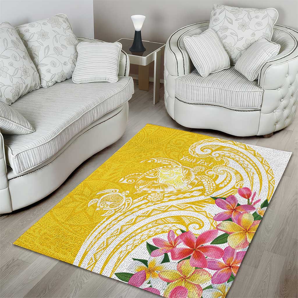 Aloha Oahu Island Personalized Area Rug Yellow Dreamy Turtle LT7 - Polynesian Pride