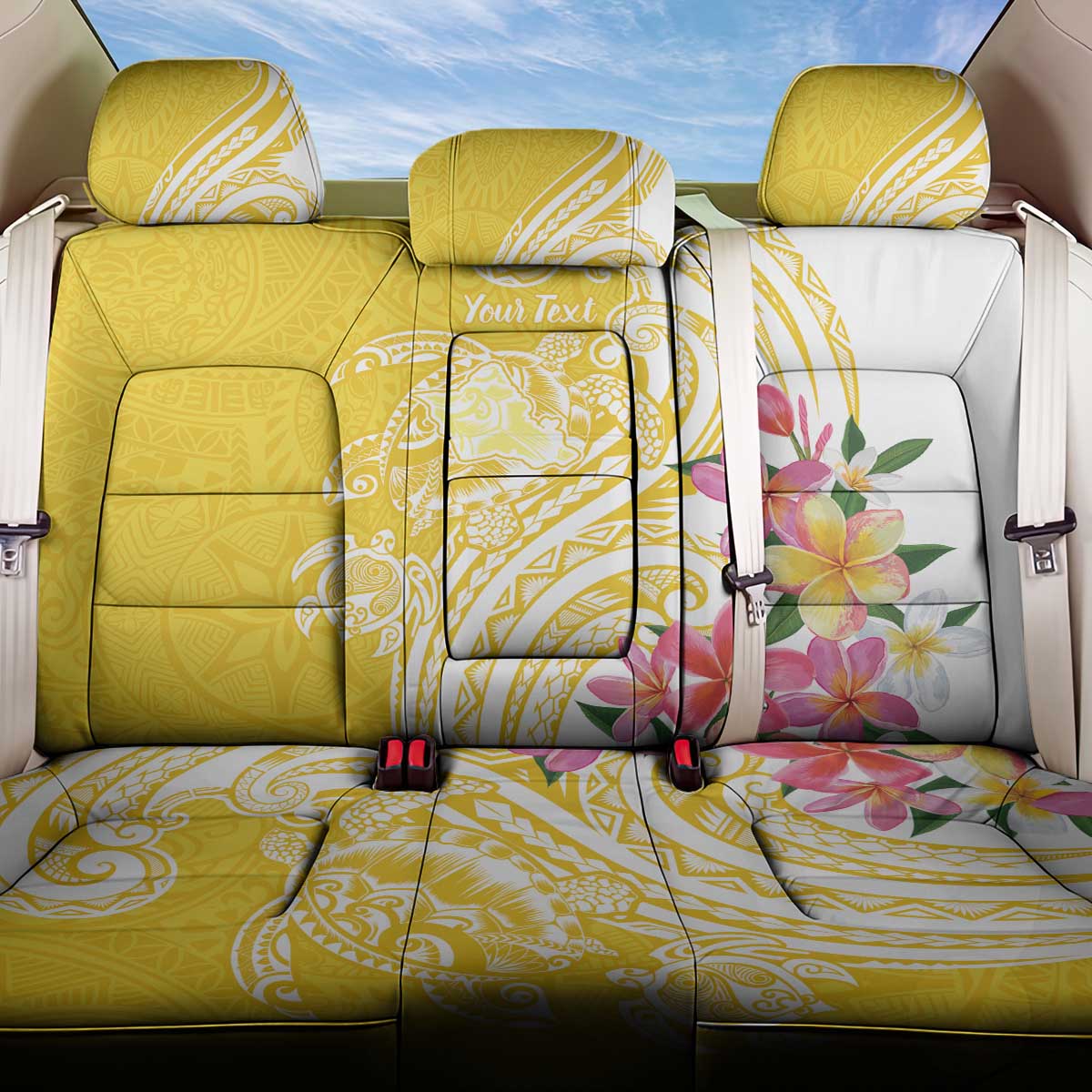 Aloha Oahu Island Personalized Back Car Seat Cover Yellow Dreamy Turtle LT7 One Size Yellow - Polynesian Pride