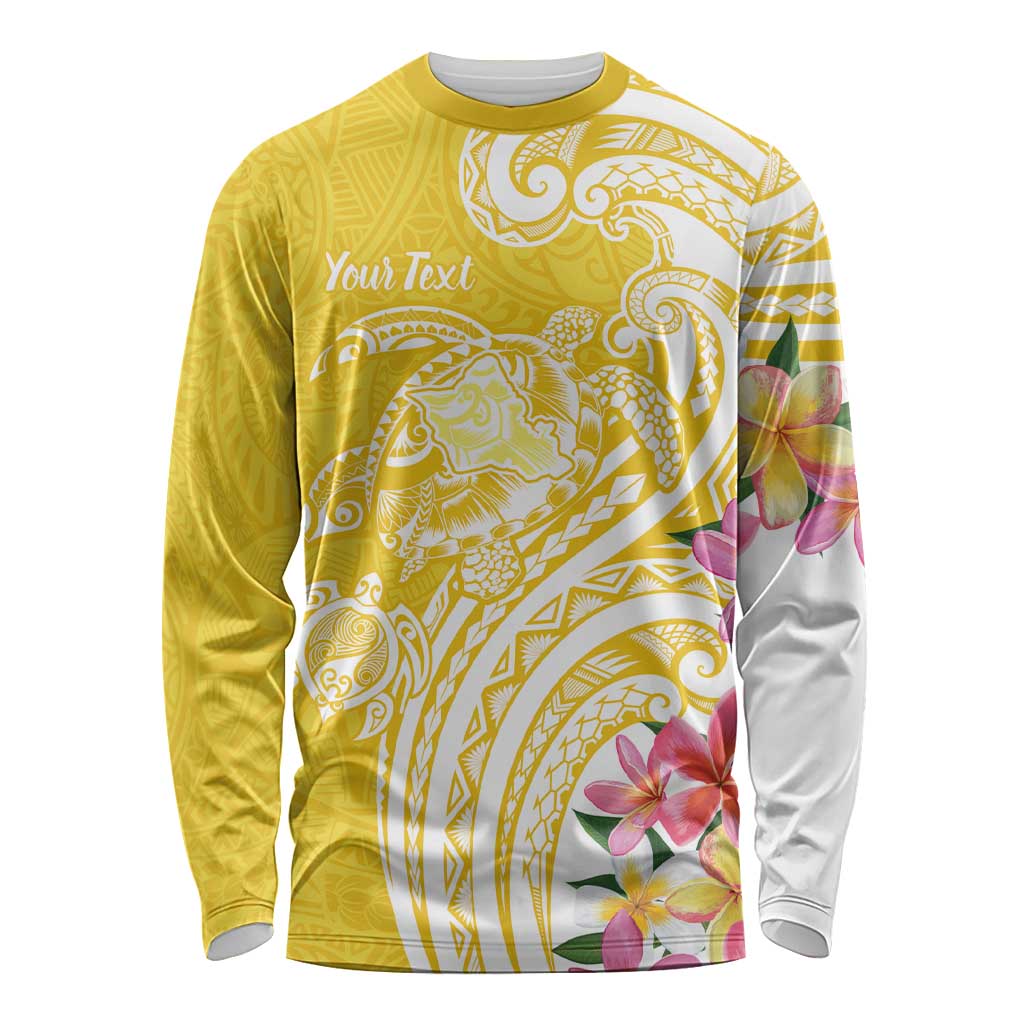 Aloha Oahu Island Personalized Long Sleeve Shirt Yellow Dreamy Turtle LT7 Unisex Yellow - Polynesian Pride