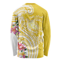 Aloha Oahu Island Personalized Long Sleeve Shirt Yellow Dreamy Turtle LT7 - Polynesian Pride