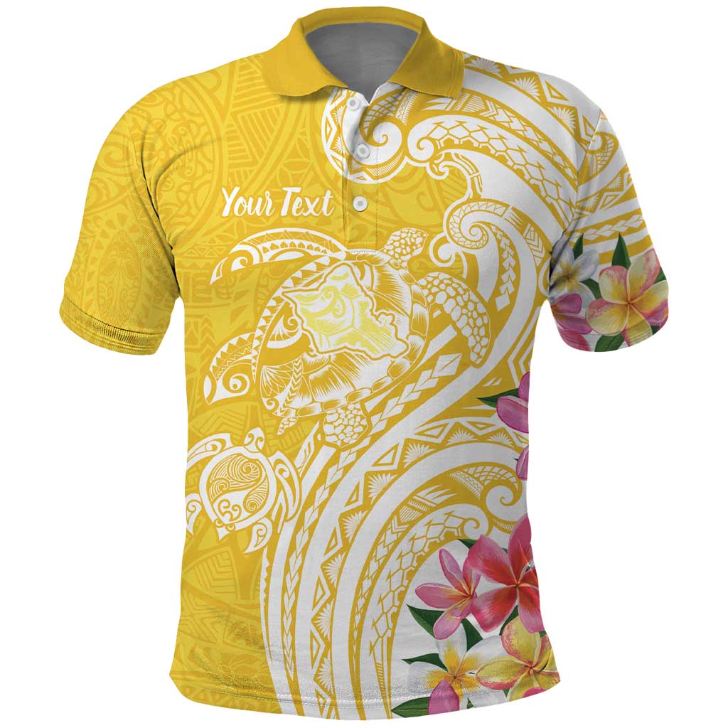 Aloha Oahu Island Personalized Polo Shirt Yellow Dreamy Turtle LT7 Yellow - Polynesian Pride