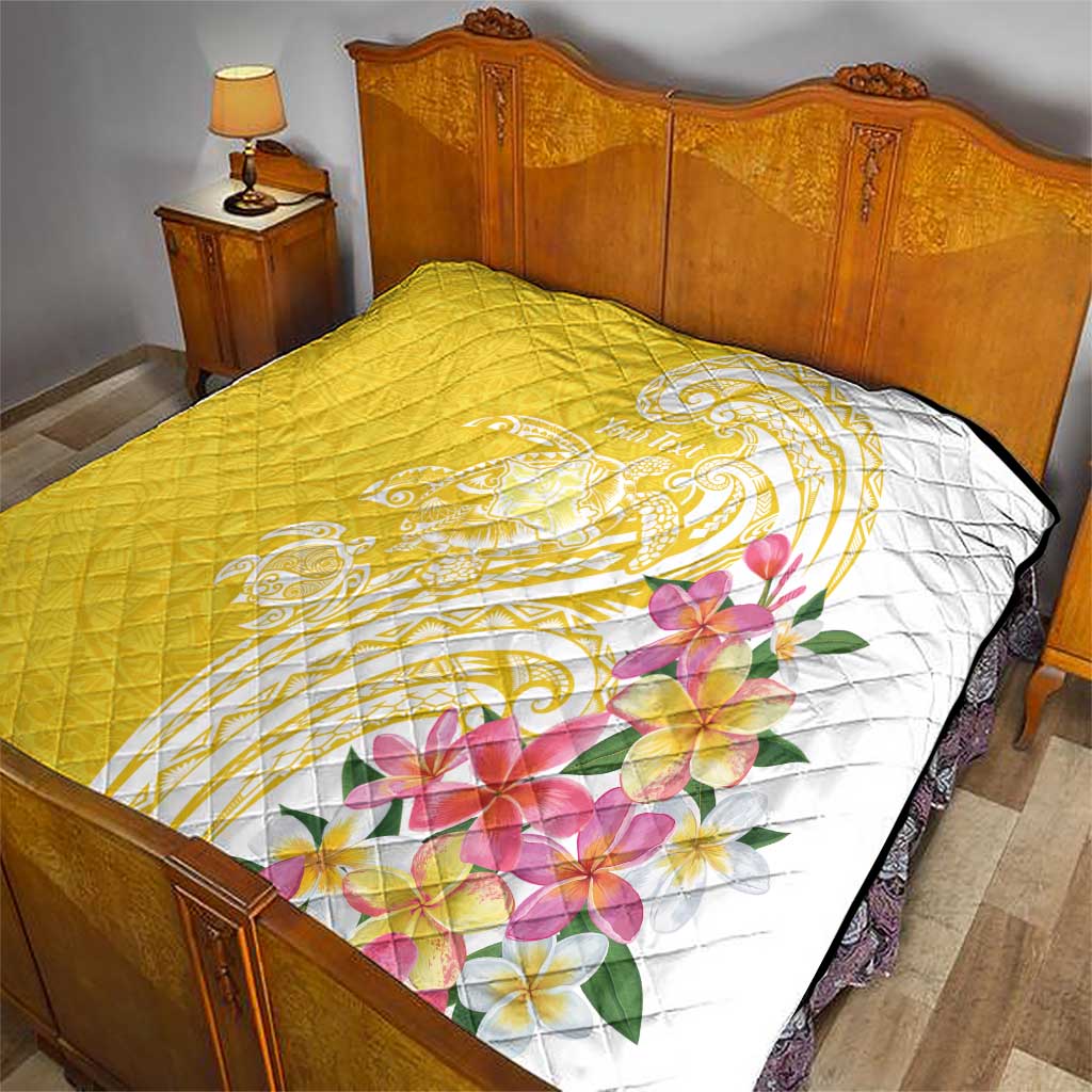 Aloha Oahu Island Personalized Quilt Yellow Dreamy Turtle LT7 - Polynesian Pride