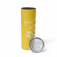 Aloha Oahu Island Personalized Skinny Tumbler Yellow Dreamy Turtle LT7 - Polynesian Pride