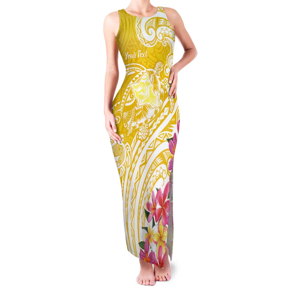 Aloha Oahu Island Personalized Tank Maxi Dress Yellow Dreamy Turtle LT7 Women Yellow - Polynesian Pride