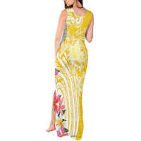 Aloha Oahu Island Personalized Tank Maxi Dress Yellow Dreamy Turtle LT7 - Polynesian Pride