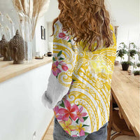 Aloha Oahu Island Personalized Women Casual Shirt Yellow Dreamy Turtle LT7 - Polynesian Pride