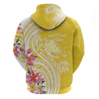 Aloha Oahu Island Personalized Zip Hoodie Yellow Dreamy Turtle LT7 - Polynesian Pride