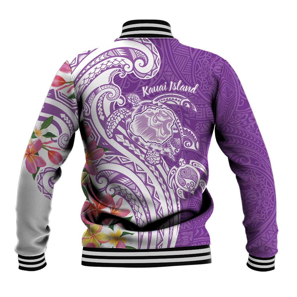 Aloha Kauai Island Personalized Baseball Jacket Lilac Dreamy Turtle LT7 - Polynesian Pride