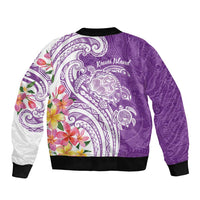 Aloha Kauai Island Personalized Bomber Jacket Lilac Dreamy Turtle LT7 - Polynesian Pride
