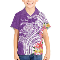 Aloha Kauai Island Personalized Kid Hawaiian Shirt Lilac Dreamy Turtle LT7 Kid Lilac - Polynesian Pride