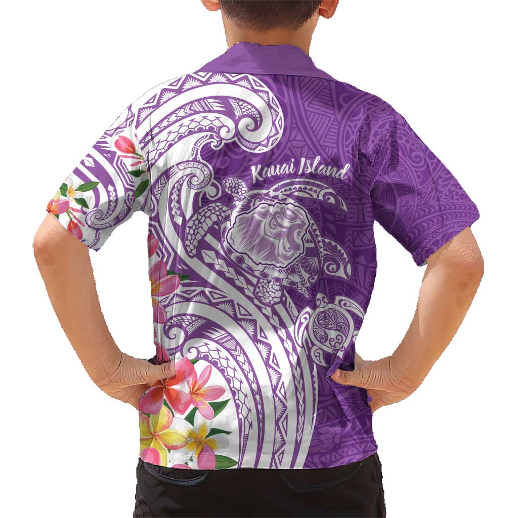 Aloha Kauai Island Personalized Kid Hawaiian Shirt Lilac Dreamy Turtle LT7 - Polynesian Pride