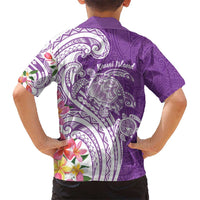 Aloha Kauai Island Personalized Kid Hawaiian Shirt Lilac Dreamy Turtle LT7 - Polynesian Pride