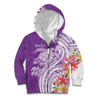 Aloha Kauai Island Personalized Kid Hoodie Lilac Dreamy Turtle LT7 Zip Hoodie Lilac - Polynesian Pride