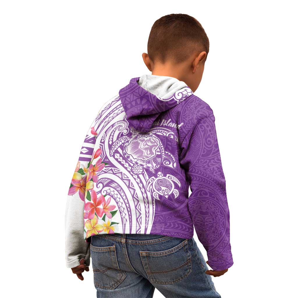 Aloha Kauai Island Personalized Kid Hoodie Lilac Dreamy Turtle LT7 - Polynesian Pride
