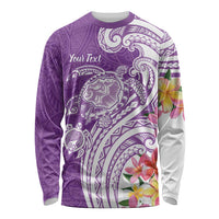 Aloha Kauai Island Personalized Long Sleeve Shirt Lilac Dreamy Turtle LT7 Unisex Lilac - Polynesian Pride