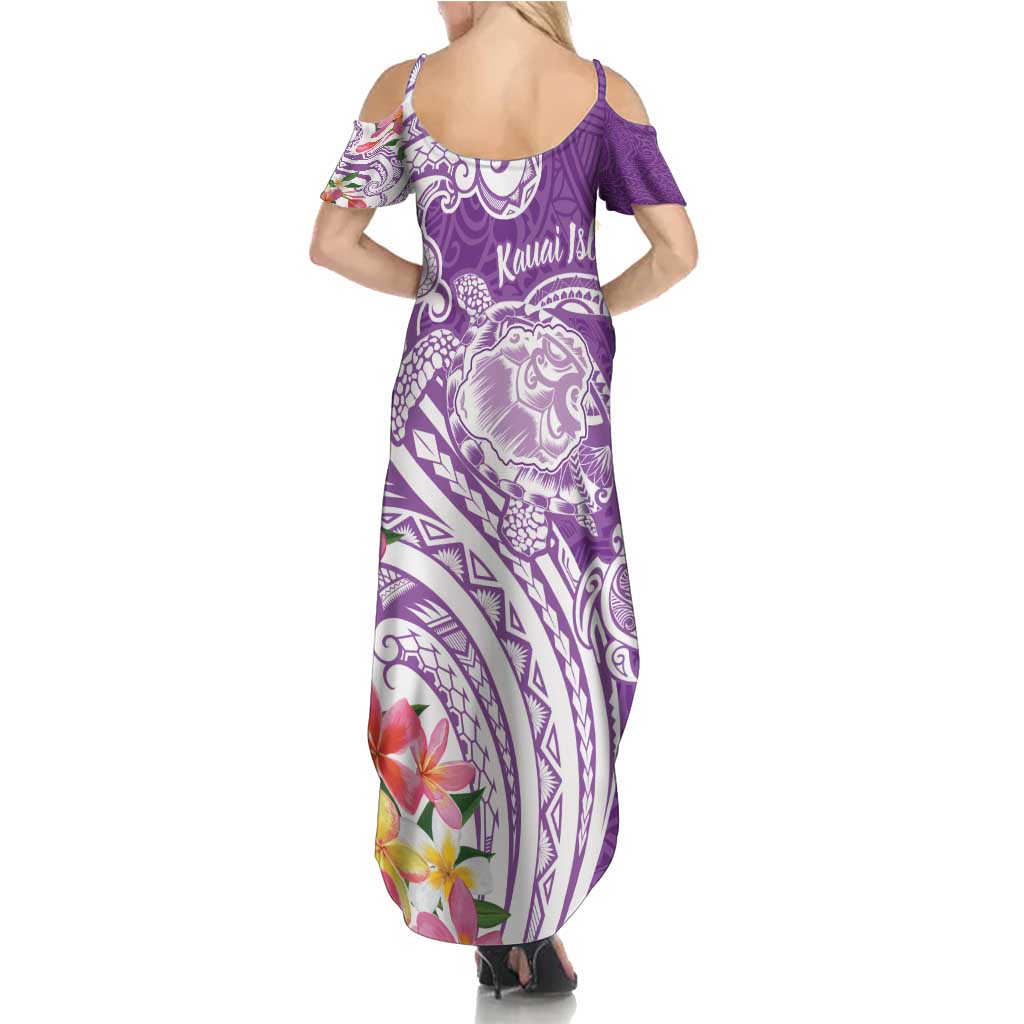 Aloha Kauai Island Personalized Summer Maxi Dress Lilac Dreamy Turtle LT7 - Polynesian Pride