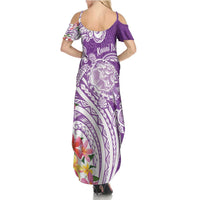 Aloha Kauai Island Personalized Summer Maxi Dress Lilac Dreamy Turtle LT7 - Polynesian Pride