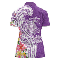 Aloha Kauai Island Personalized Women Polo Shirt Lilac Dreamy Turtle LT7 - Polynesian Pride