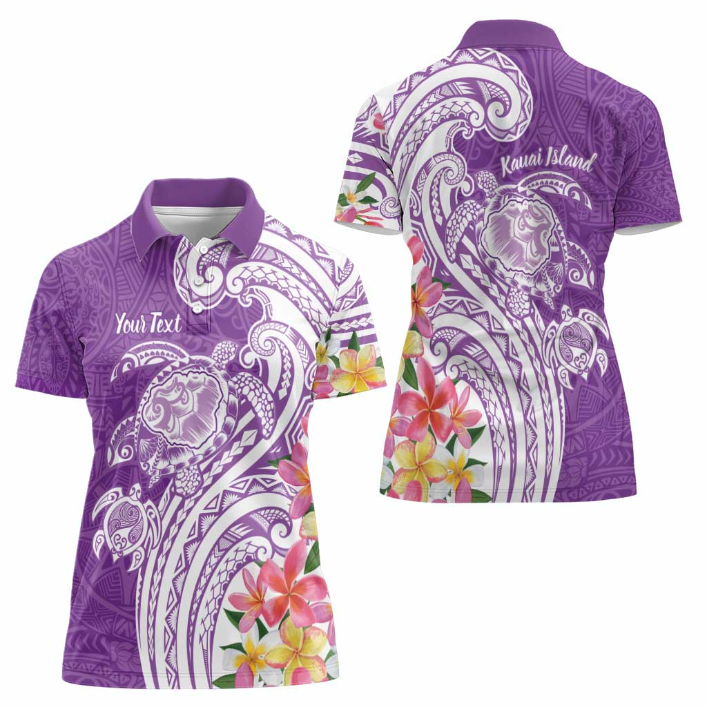 Aloha Kauai Island Personalized Women Polo Shirt Lilac Dreamy Turtle LT7 - Polynesian Pride