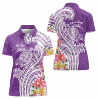 Aloha Kauai Island Personalized Women Polo Shirt Lilac Dreamy Turtle LT7 - Polynesian Pride