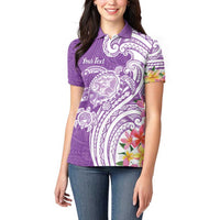 Aloha Kauai Island Personalized Women Polo Shirt Lilac Dreamy Turtle LT7 - Polynesian Pride