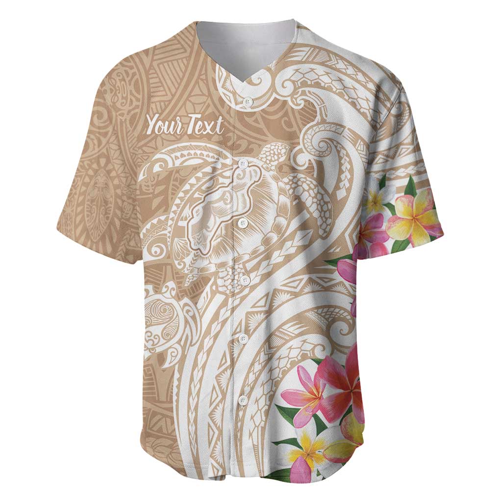 Aloha Niihau Island Personalized Baseball Jersey Beige Dreamy Turtle LT7 Beige - Polynesian Pride