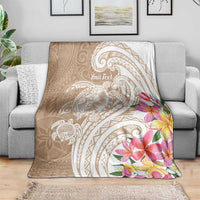 Aloha Niihau Island Personalized Blanket Beige Dreamy Turtle LT7 - Polynesian Pride