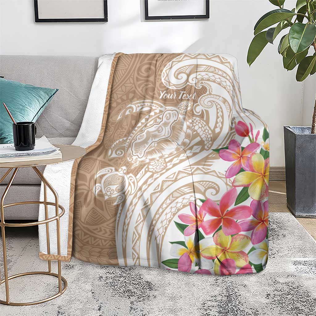 Aloha Niihau Island Personalized Blanket Beige Dreamy Turtle LT7 - Polynesian Pride