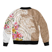 Aloha Niihau Island Personalized Bomber Jacket Beige Dreamy Turtle LT7 - Polynesian Pride