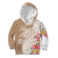 Aloha Niihau Island Personalized Kid Hoodie Beige Dreamy Turtle LT7 Hoodie Beige - Polynesian Pride