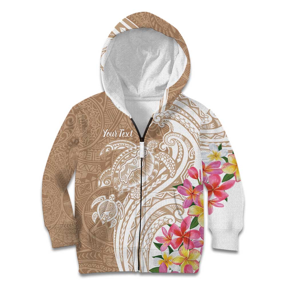Aloha Niihau Island Personalized Kid Hoodie Beige Dreamy Turtle LT7 Zip Hoodie Beige - Polynesian Pride