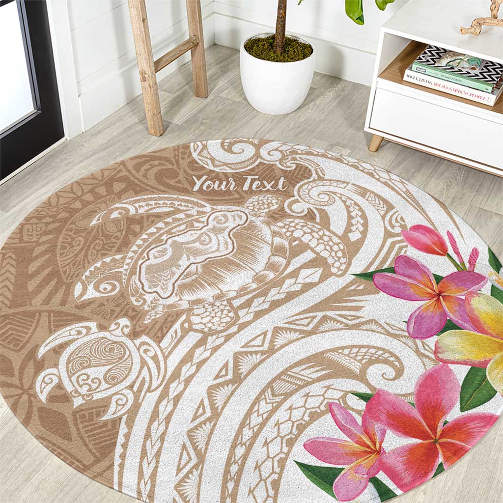 Aloha Niihau Island Personalized Round Carpet Beige Dreamy Turtle LT7 Beige - Polynesian Pride