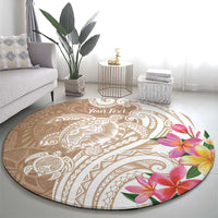 Aloha Niihau Island Personalized Round Carpet Beige Dreamy Turtle LT7 - Polynesian Pride
