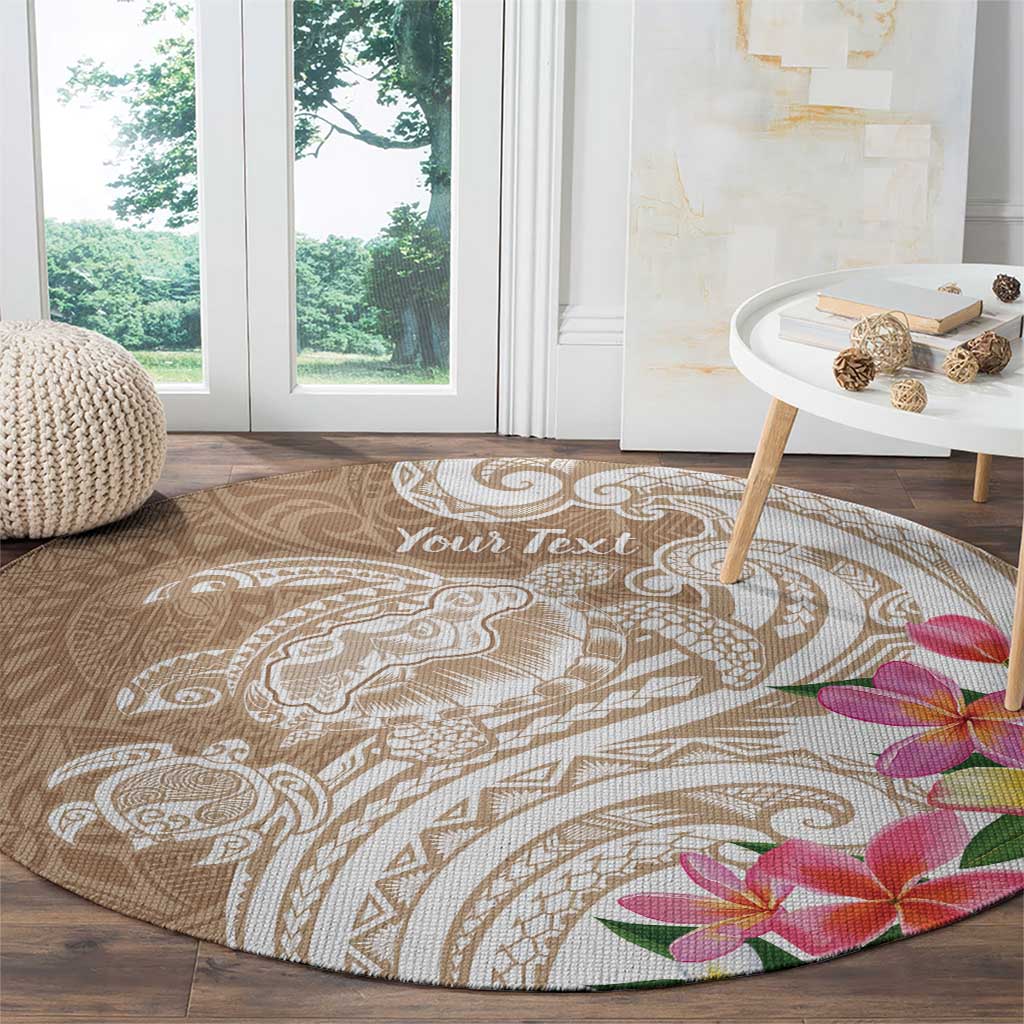 Aloha Niihau Island Personalized Round Carpet Beige Dreamy Turtle LT7 - Polynesian Pride