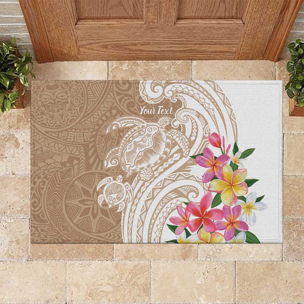 Aloha Niihau Island Personalized Rubber Doormat Beige Dreamy Turtle LT7 Beige - Polynesian Pride
