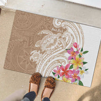 Aloha Niihau Island Personalized Rubber Doormat Beige Dreamy Turtle LT7 - Polynesian Pride