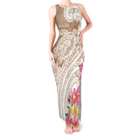 Aloha Niihau Island Personalized Tank Maxi Dress Beige Dreamy Turtle LT7 Women Beige - Polynesian Pride