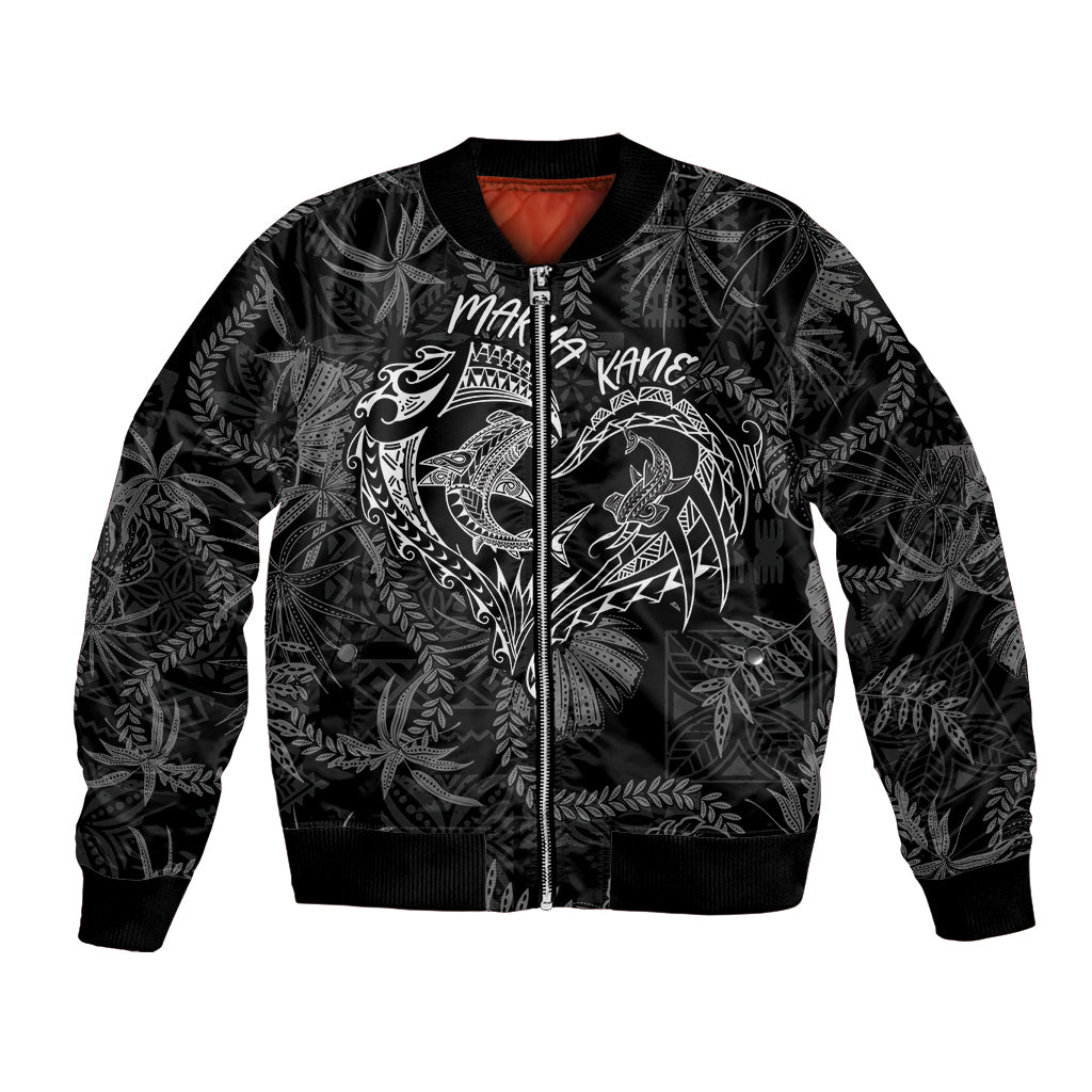 Hawaii Father's Day Vintage Lei Bomber Jacket Hauoli la Makuakane - Black LT7 Unisex Black - Polynesian Pride