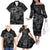 Hawaii Father's Day Vintage Lei Family Matching Off The Shoulder Long Sleeve Dress and Hawaiian Shirt Hauoli la Makuakane - Black