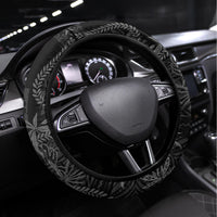 Hawaii Father's Day Vintage Lei Steering Wheel Cover Hauoli la Makuakane - Black LT7 Universal Fit Black - Polynesian Pride