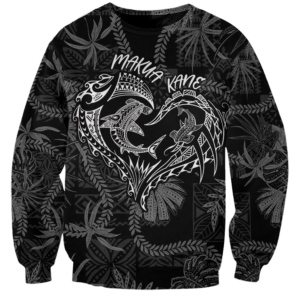 Hawaii Father's Day Vintage Lei Sweatshirt Hauoli la Makuakane - Black LT7 Unisex Black - Polynesian Pride