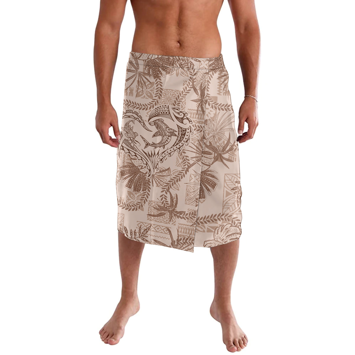 Hawaii Father's Day Vintage Lei Lavalava Hauoli la Makuakane - Beige LT7 Beige - Polynesian Pride