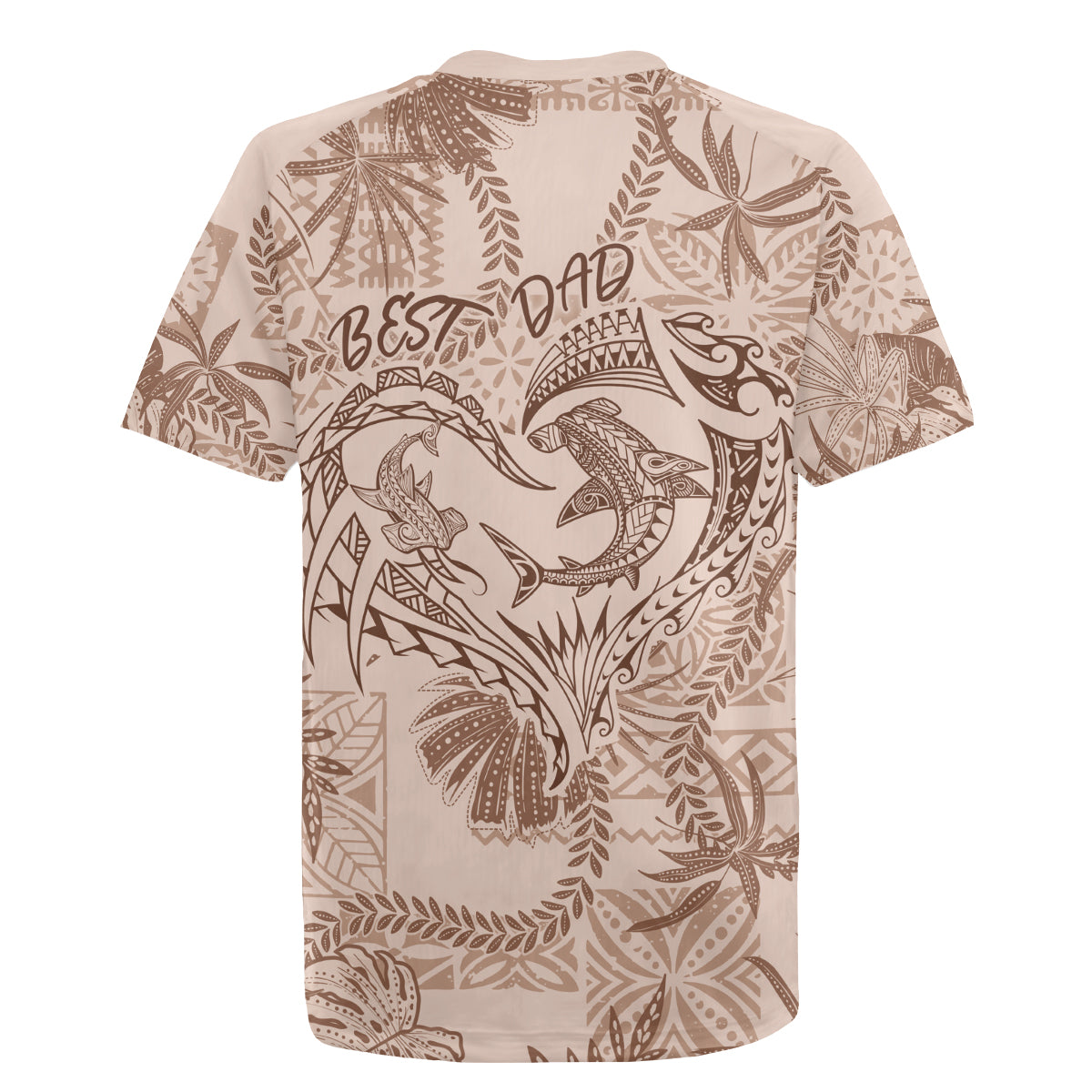 Hawaii Father's Day Vintage Lei Rugby Jersey Hauoli la Makuakane - Beige LT7 - Polynesian Pride