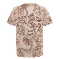 Hawaii Father's Day Vintage Lei Rugby Jersey Hauoli la Makuakane - Beige LT7 - Polynesian Pride