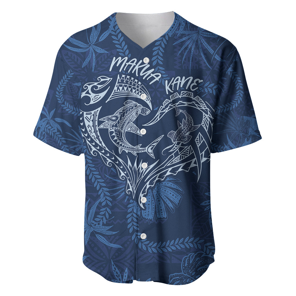 Hawaii Father's Day Vintage Lei Baseball Jersey Hauoli la Makuakane - Blue LT7 Blue - Polynesian Pride