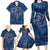 Hawaii Father's Day Vintage Lei Family Matching Long Sleeve Bodycon Dress and Hawaiian Shirt Hauoli la Makuakane - Blue