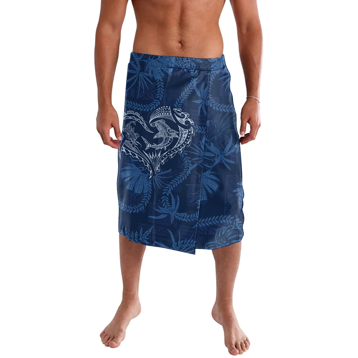 Hawaii Father's Day Vintage Lei Lavalava Hauoli la Makuakane - Blue LT7 Blue - Polynesian Pride