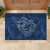 Hawaii Father's Day Vintage Lei Rubber Doormat Hauoli la Makuakane - Blue