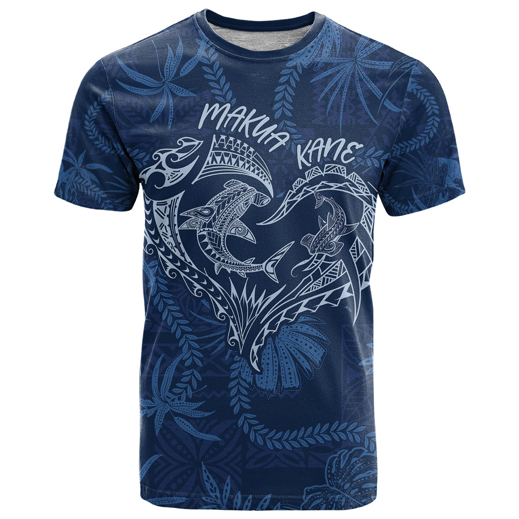 Hawaii Father's Day Vintage Lei T Shirt Hauoli la Makuakane - Blue LT7 Blue - Polynesian Pride