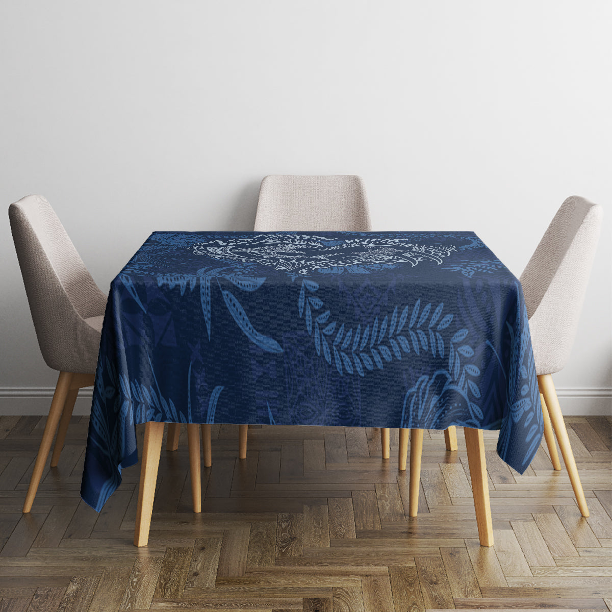 Hawaii Father's Day Vintage Lei Tablecloth Hauoli la Makuakane - Blue LT7 - Polynesian Pride